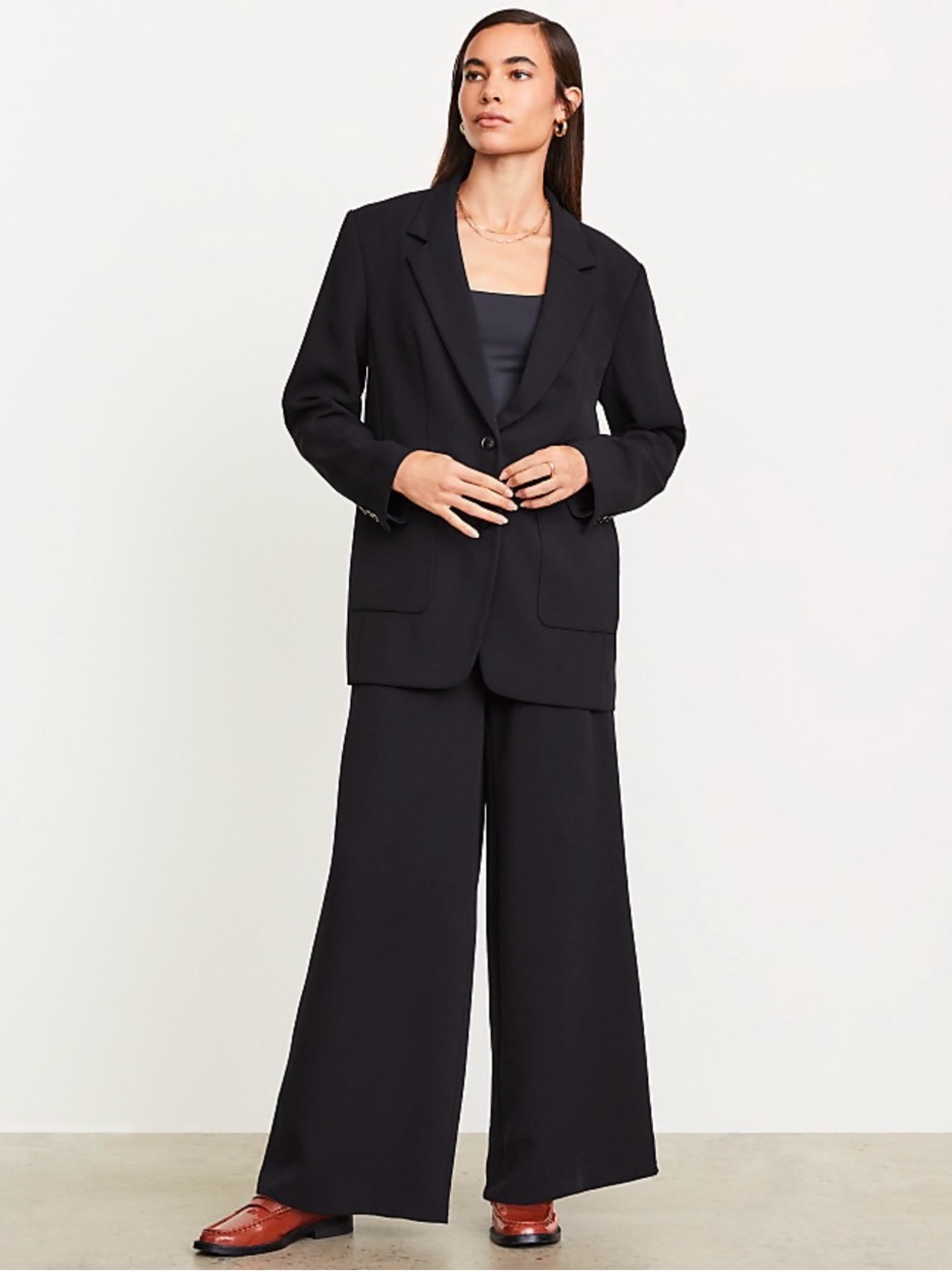 LOFT Versa Crepe Drape Oversized Blazer 6